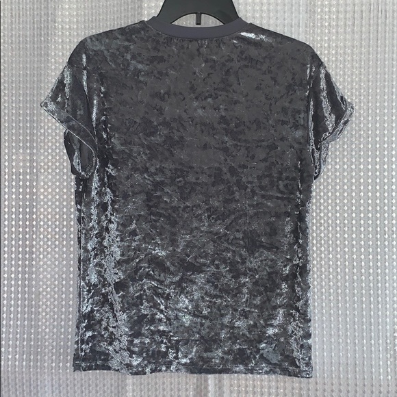 Crushed Velvet Embroidered Heart Waste of Time Tee - Picture 3 of 8